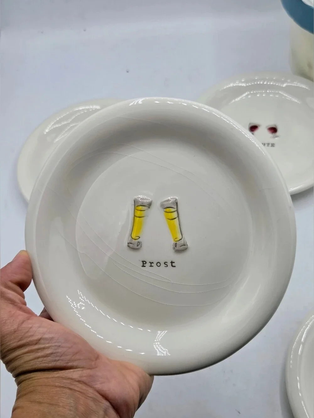 Williams Sonoma Cheers Appetizer Plates Set of 6 Multilingual Vintage 2004